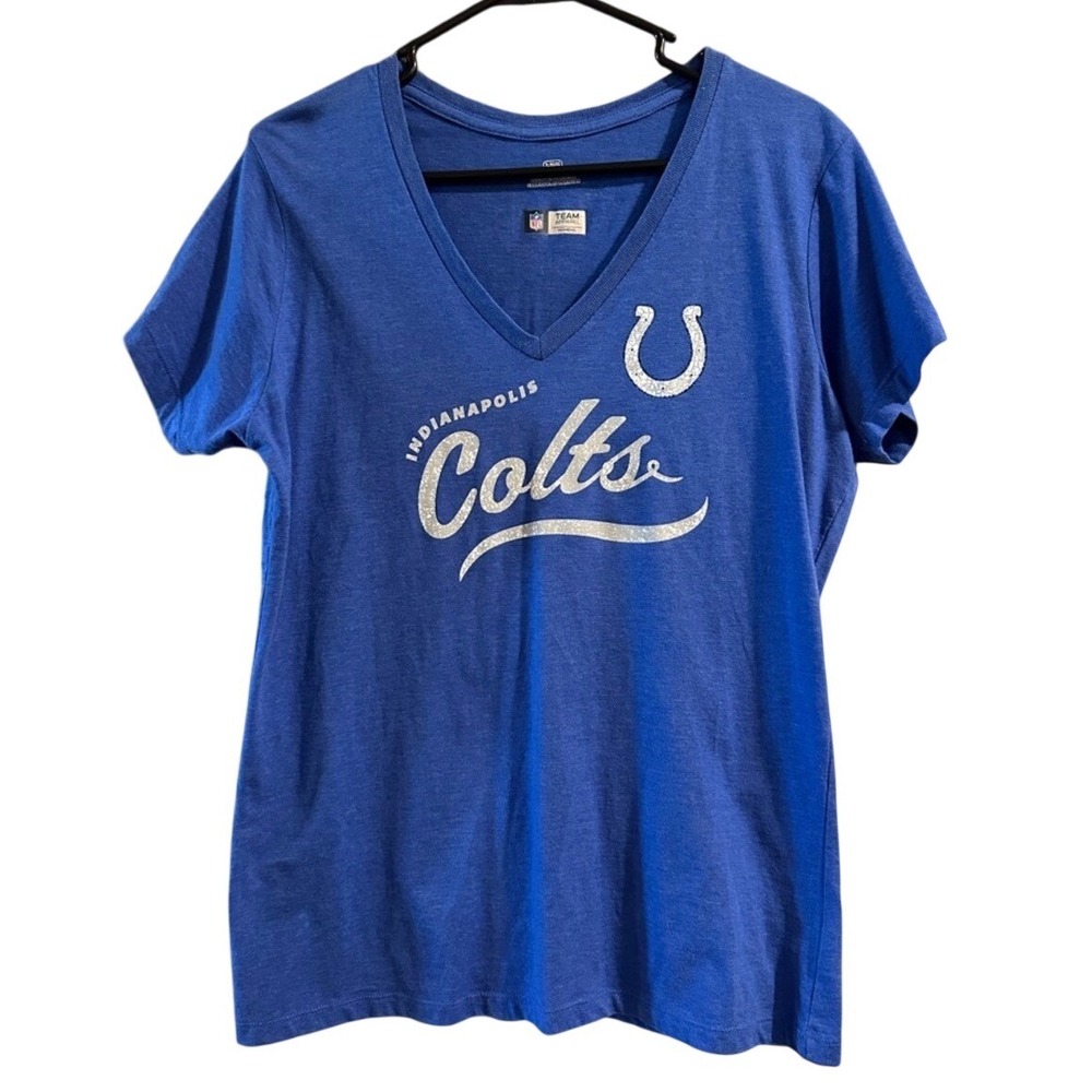 NFL Women's Team Apparel Blue Crewneck Tee with NFL Shield Indianapolis Colts‎